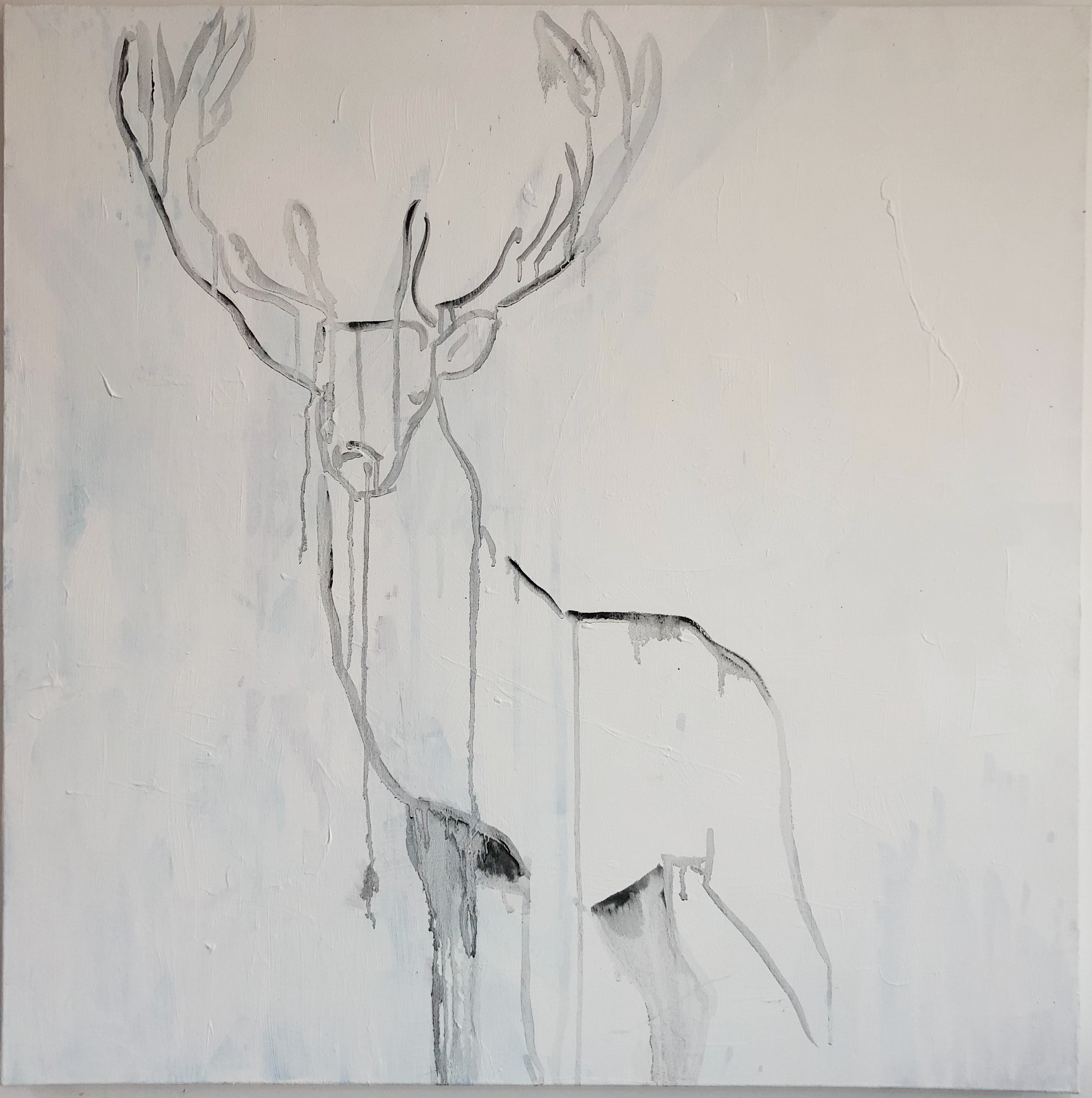 traditional oil painting of a stag